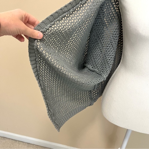 Kimchi Blue Loose Knit Open Cardigan - Drop Shoulder Grey - Picture 5 of 13